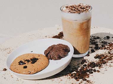 cookies and ice coffee